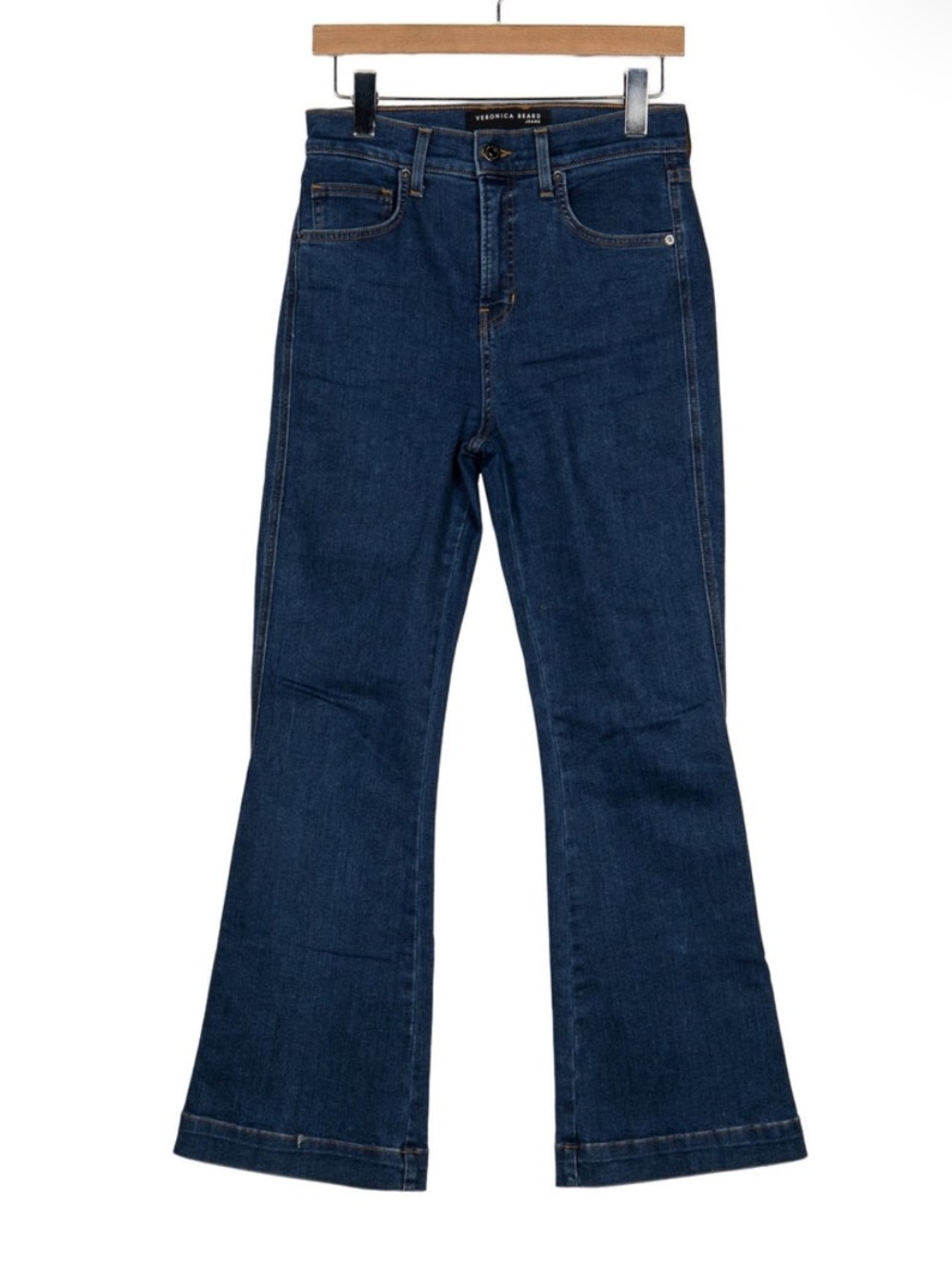 Veronica Beard Dark Indigo High-Rise Wide-Leg Jeans